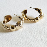Dome Hoop Brass Sphere Earrings
