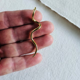 Gold Swirl Needle Earrings