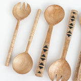 Slender Woven Mango Wood Salad Servers