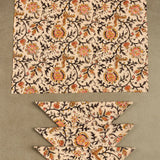 Kalamkari Napkins in Gold + Rose