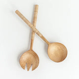 Slender Woven Mango Wood Salad Servers