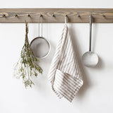 Natural Stripes Linen Tea Towel