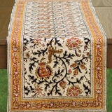Kalamkari Table Runner in Gold + Rose