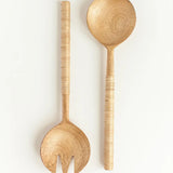 Slender Woven Mango Wood Salad Servers