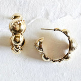 Dome Hoop Brass Sphere Earrings