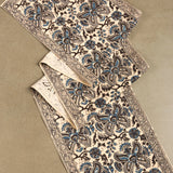 Kalamkari Table Runner in Blue + Silver