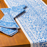Vine Border Table Runner in Blue
