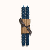 Beeswax Rope Taper Candles Blue Slate