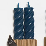 Beeswax Rope Taper Candles Blue Slate
