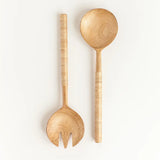 Slender Woven Mango Wood Salad Servers