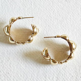 Dome Hoop Brass Sphere Earrings