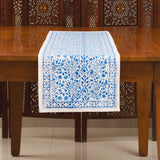 Vine Border Table Runner in Blue