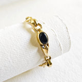 Chain Link Bracelet with Onyx
