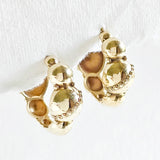 Dome Hoop Brass Sphere Earrings