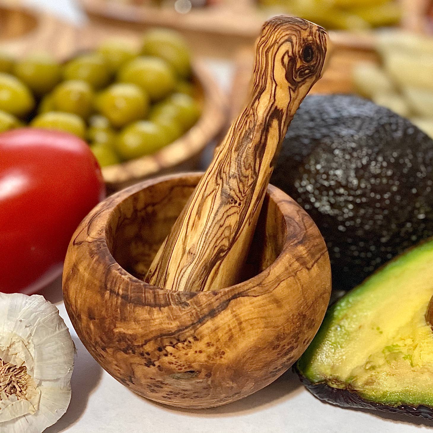 Olive Wood Mortar & Pestle