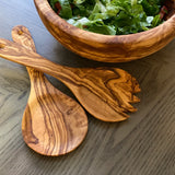 Olive Wood Wide Salad Serving Set