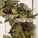 Eucalyptus & Pinecone Garland Wreath - 18"