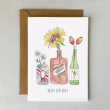 Happy Birthday Recycled Bottles Card