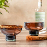 Handblown Margarita / Mezcal Tasting Glasses - Tamarind - Set of 2