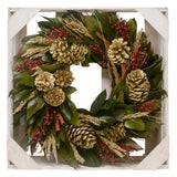 Pinecone & Greenery Holiday Wreath - 18"