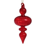 Swirl Glass Finial Ornament - Red