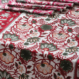 Folk Floral Table Runner in Red