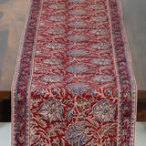 Kalamkari Table Runner in Red + Blue