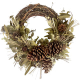 Woodland Pinecone Half Wreath - 18"