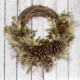 Woodland Pinecone Half Wreath - 18"