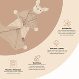Ollie the Bunny Avery Organic Baby Lovey Blanket
