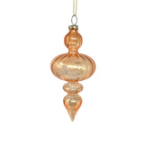 Swirl Glass Finial Ornament - Orange