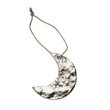 Crescent Moon Ornament in Silver