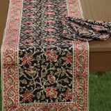 Kalamkari Table Runner in Hibiscus