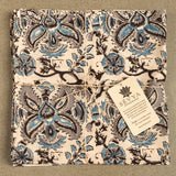 Kalamkari Napkins in Blue + Silver