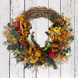 Floral Artichoke Half Wreath - 18"