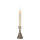 Silver Zora Forged Candlestick Holder, Medium