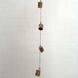 Rustic Tin Flat Top Brass Bell Jute Holiday Garland