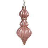 Metallic Glass Finial Ornament - Pink & Champagne