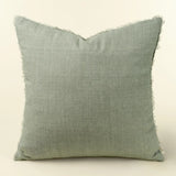 24x24 Lina Linen Pillow Flint Grey + Feather Fill