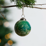 Recycled Glass Watercolor Ball Ornament