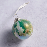 Recycled Glass Watercolor Ball Ornament