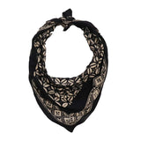 Hand-Dyed Batik Bandana in Black Horn Beetle
