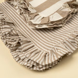 Ruffle Stripe Tea Towels in Beige