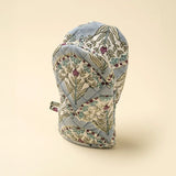 Sakura Block Print Oven Mitt in Blue