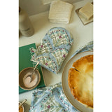 Sakura Block Print Oven Mitt in Blue
