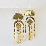 Hammered Brass Chandelier Earrings