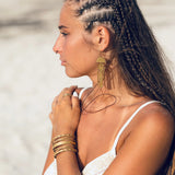 Hammered Brass Chandelier Earrings