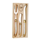 Jean Dubost 3pc Cheese Set with Ivory Handles