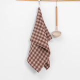 Chocolate Gingham Linen Kitchen Towel