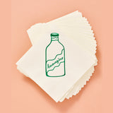 Beveragino Green and White Cocktail Paper Napkins - Set of 20